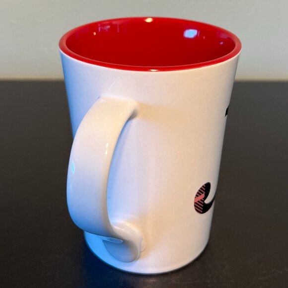 SIGNATURE Red Scottish Tartan Plaid Letter J Initial Monogram Stoneware Mug - Picture 3 of 7
